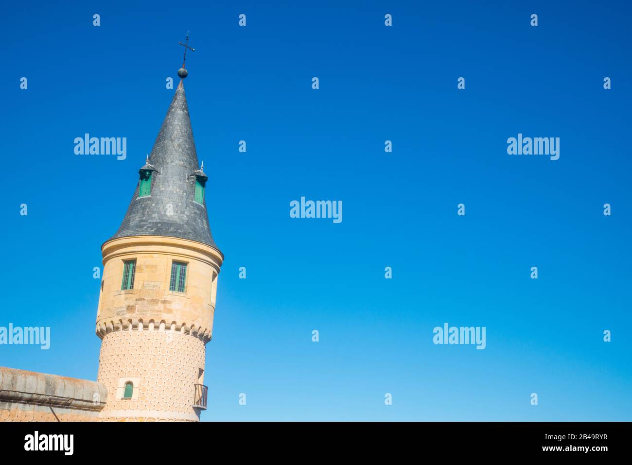 Tower of the Alcazar. Segovia, Spain. Stock Photo