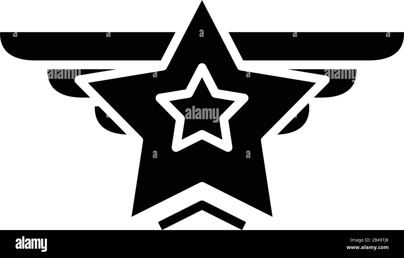 Star black icon, concept illustration, vector flat symbol, glyph sign. Stock Vector