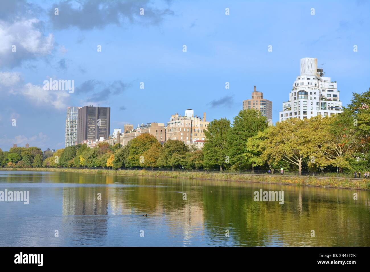 NEW YORK CITY, USA - OCTOBER 16, 2014: Pond in New York City Central Park. Stock Photo