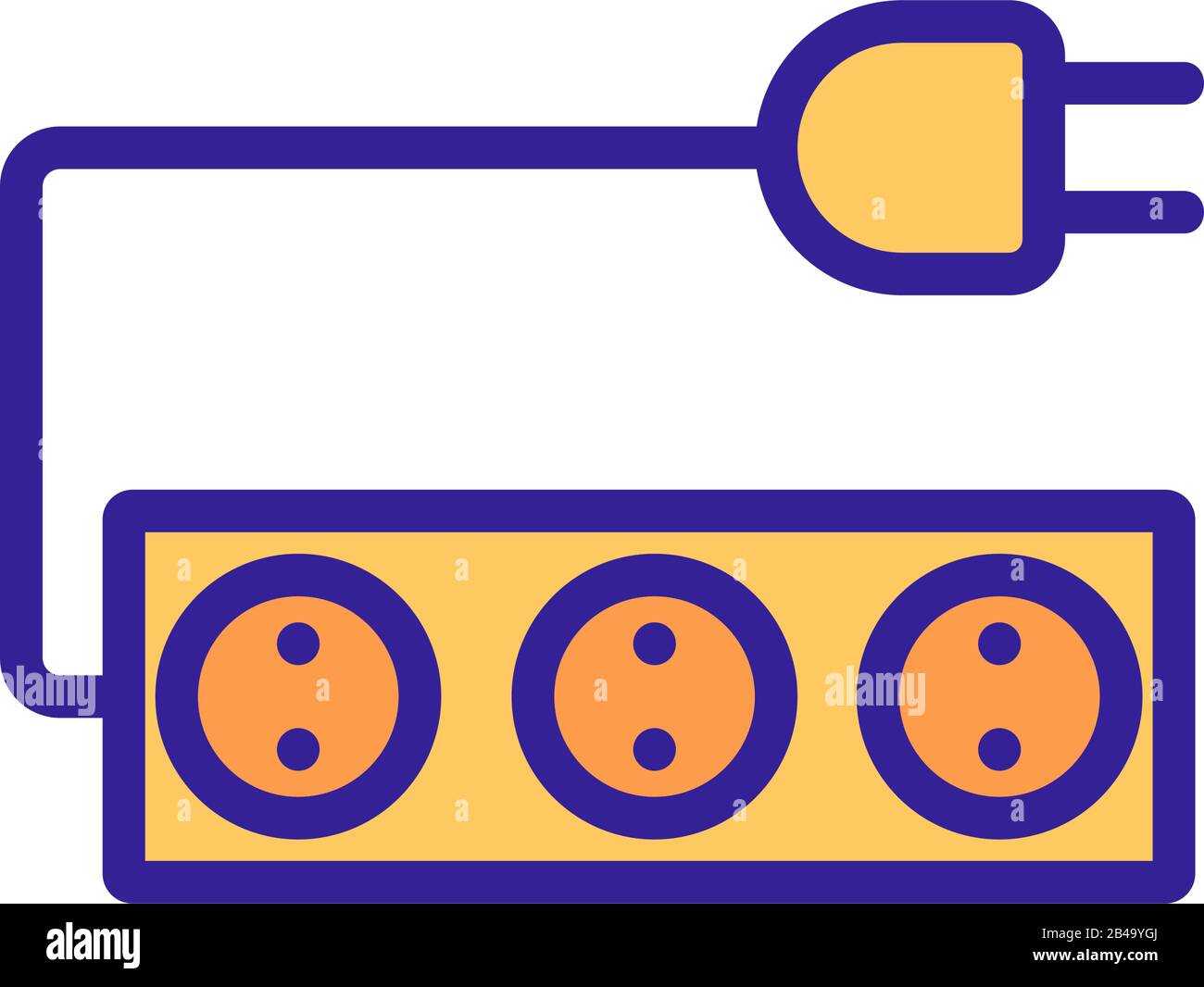 Electric socket connector icon vector. Isolated contour symbol ...