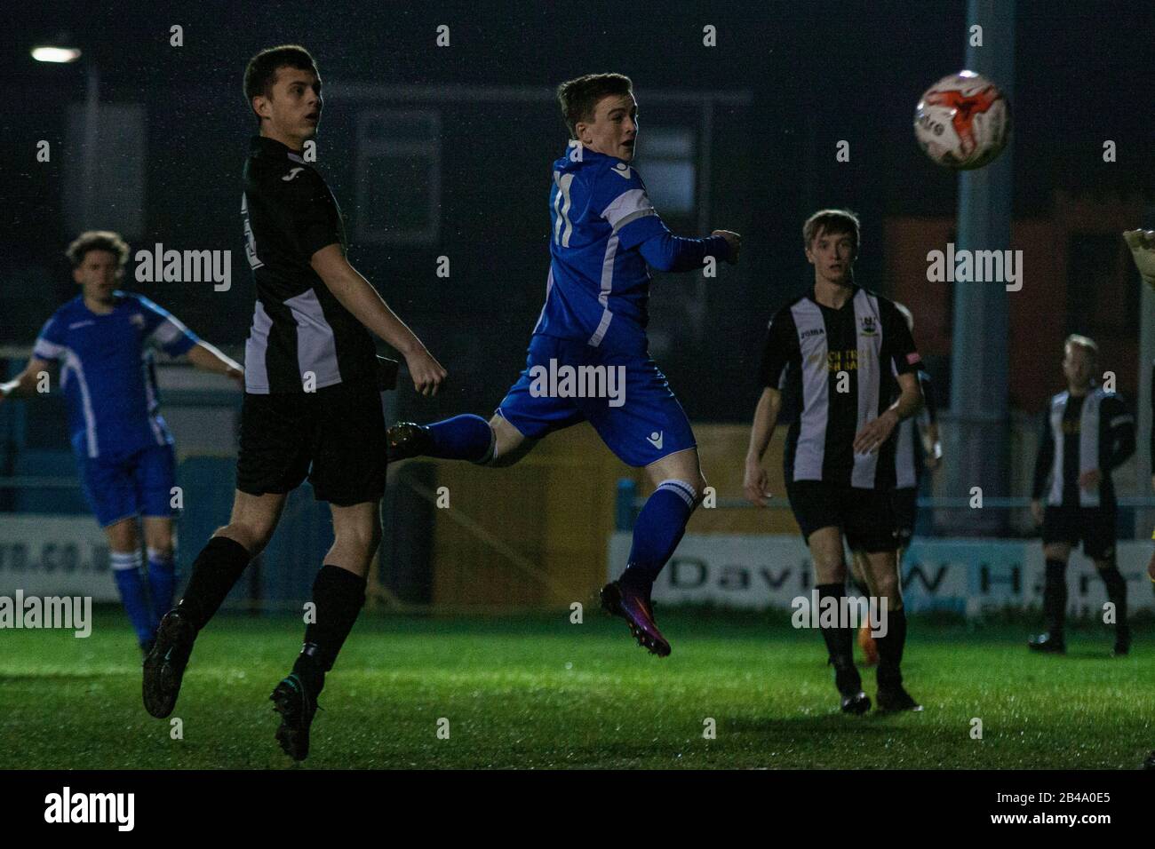 Patrick Finneral of Port Talbot Town in action against Risca. Stock Photo