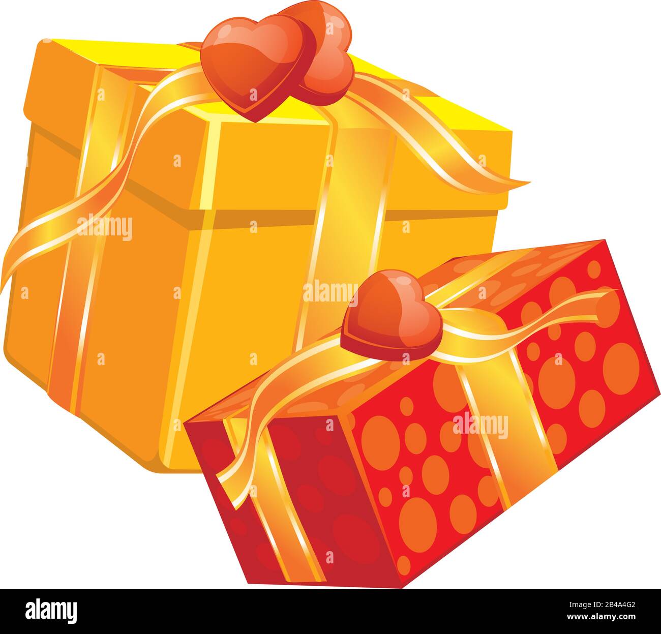 Illustration of decorative boxes, with white background vector Stock ...