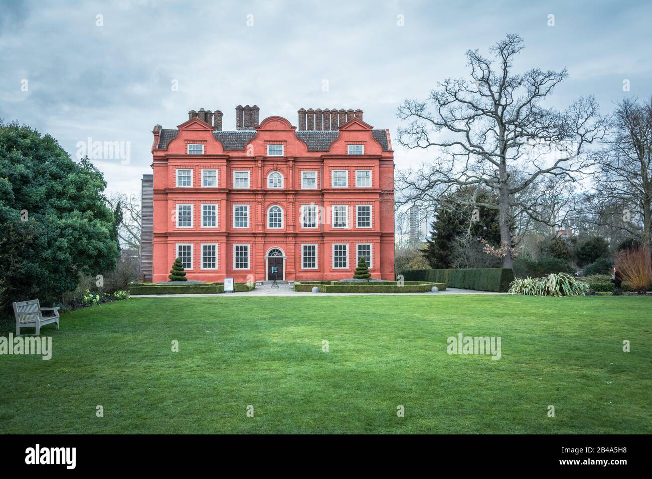 Kew Palace the summer home of King George III - a British royal palace in Kew Gardens on the banks of the River Thames, London, UK Stock Photo