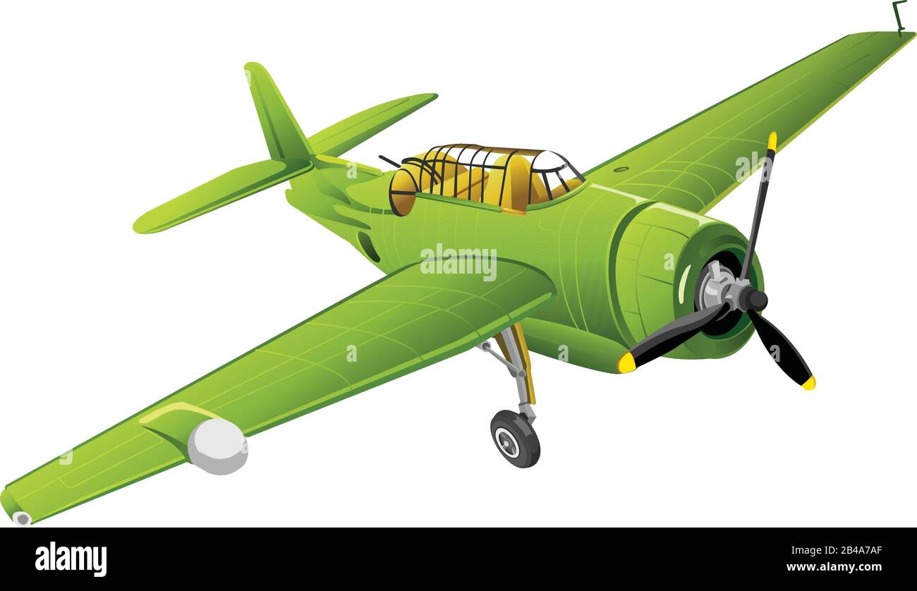 Illustration of small airplane, with white background vector Stock Vector