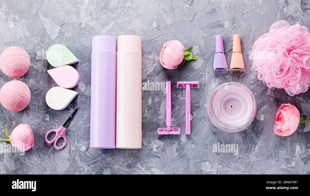 personal-care-products-and-cosmetics-flat-lay-woman-beauty-treatment