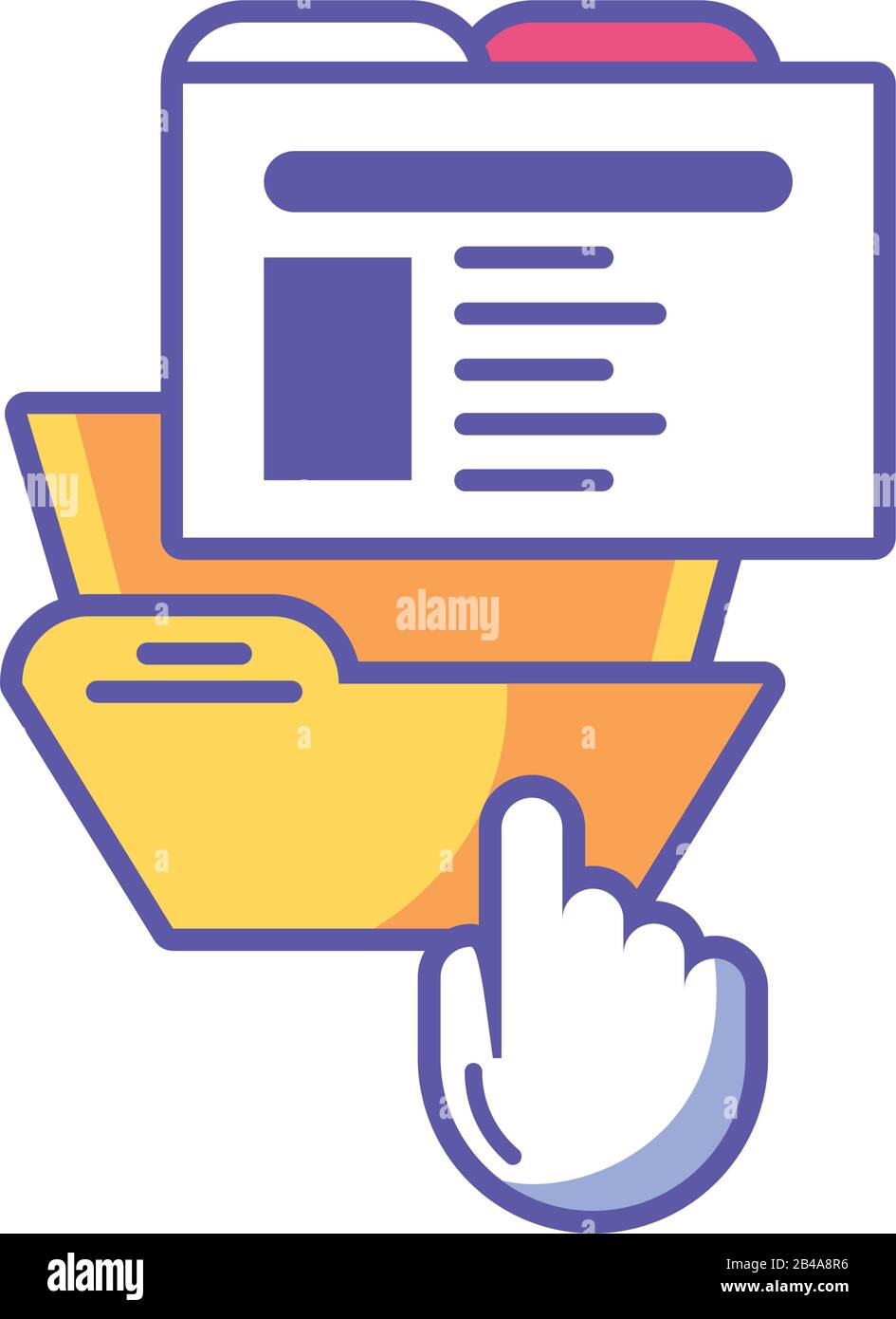 folder with file sheet on white background vector illustration design ...