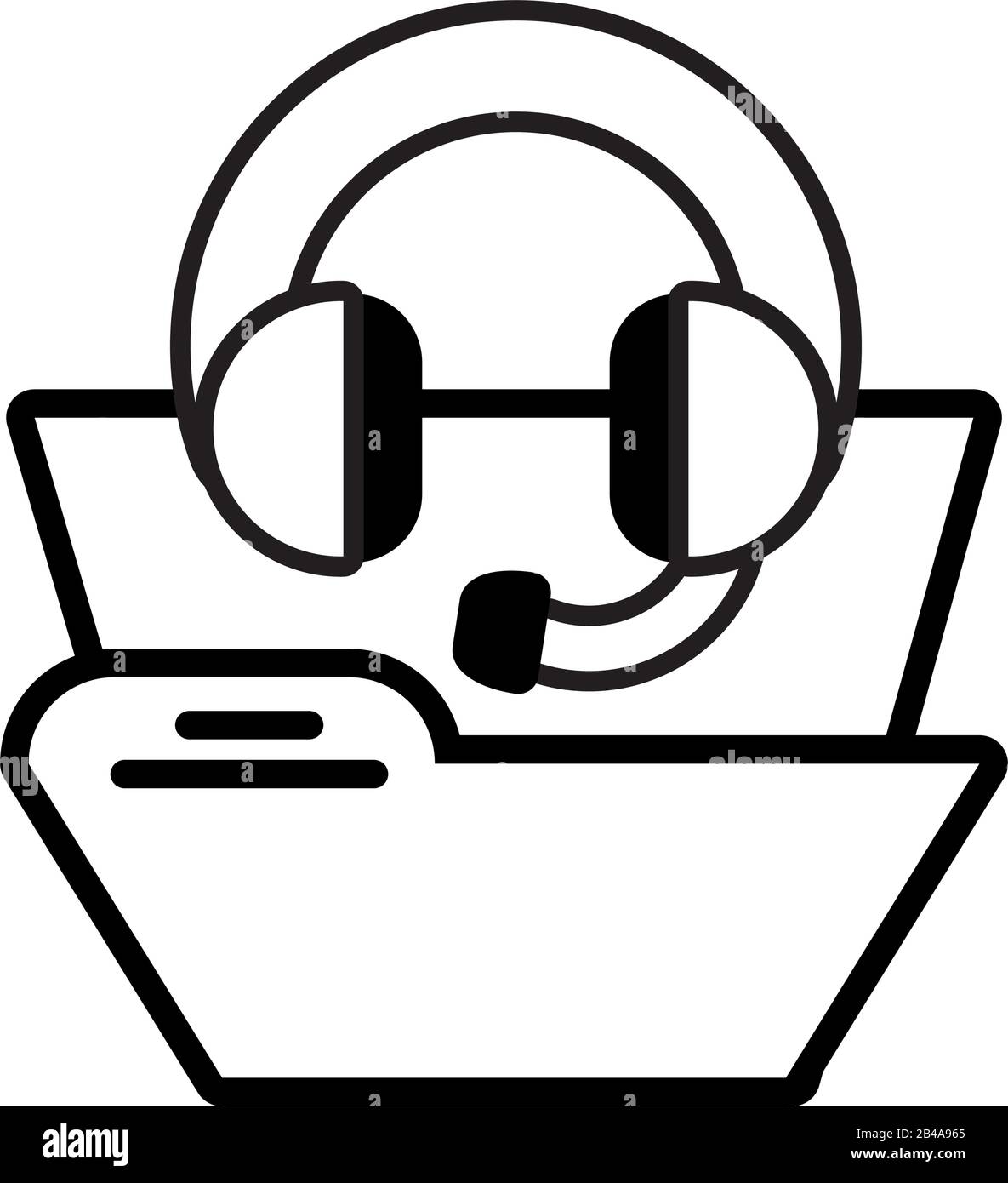 headband headphones on white background vector illustration design