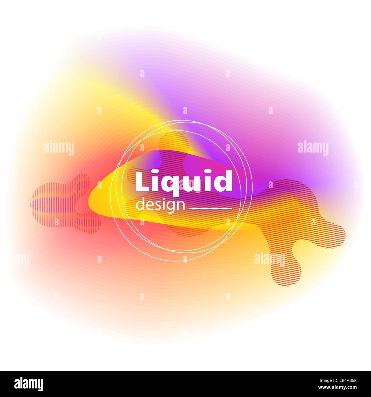 Vibrant liquid abstract shape on white background. Fluid banner. Stock Vector
