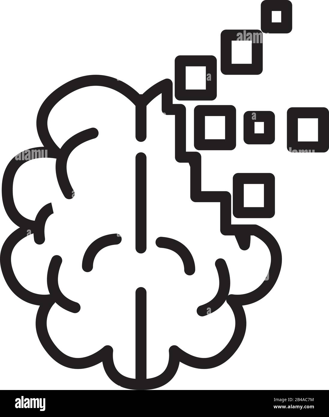 brain human with squares line style icon Stock Vector Image & Art - Alamy
