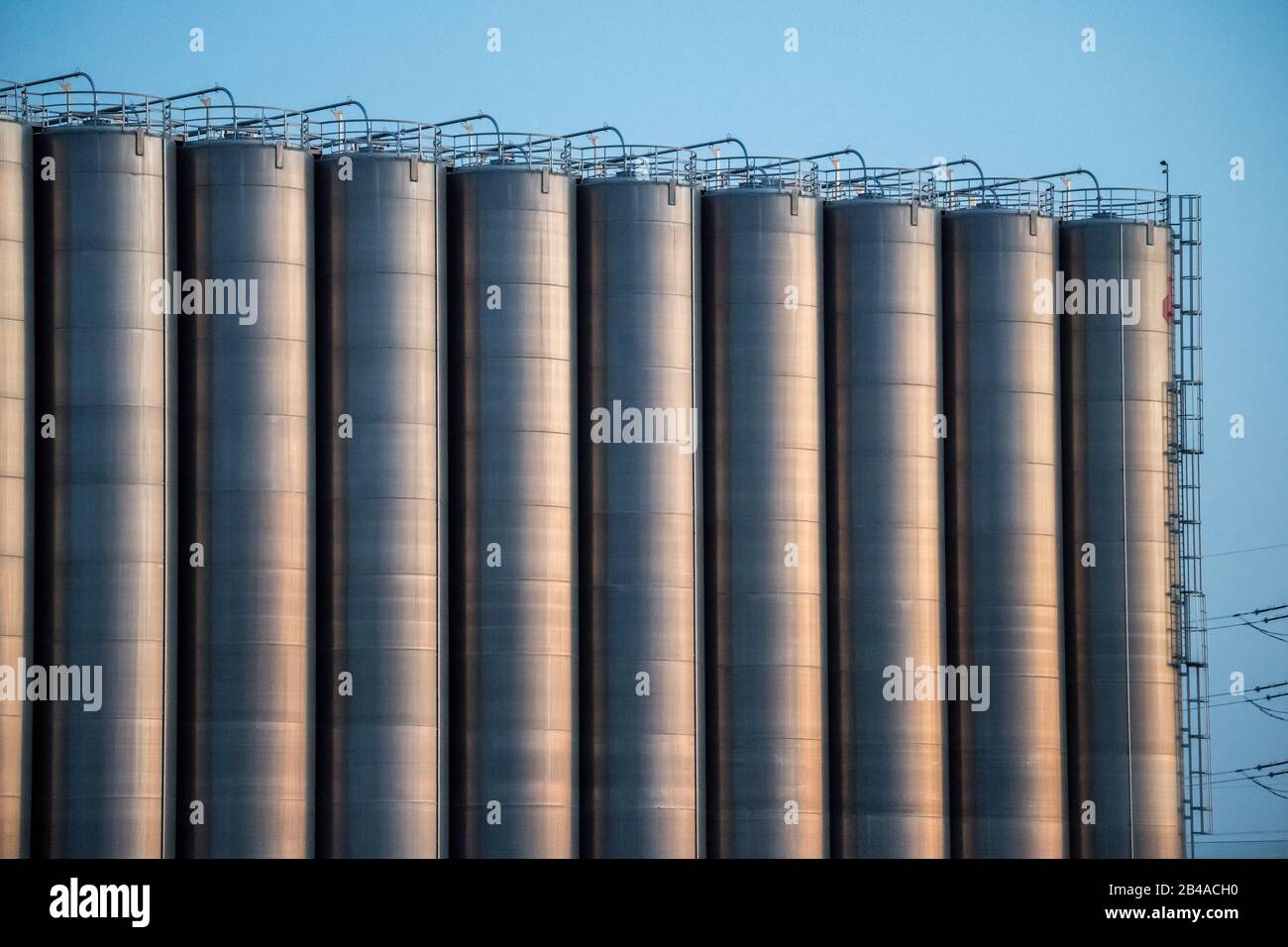 big tanks as part of a chemical plant Stock Photo