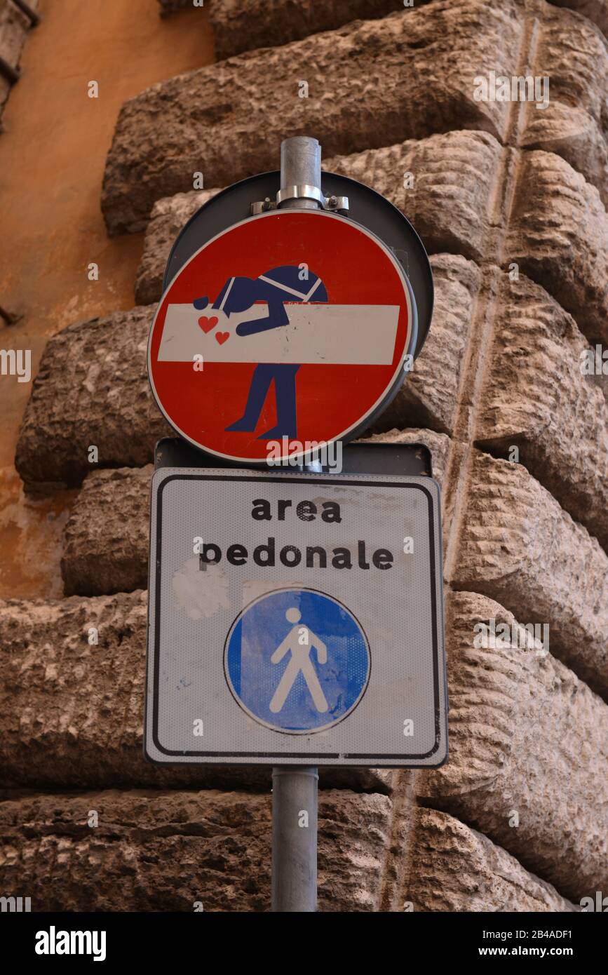 Verkehrsschilder, Rom, Italien Stock Photo