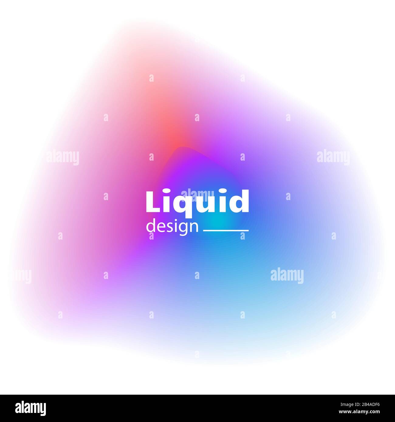 Vibrant liquid abstract shape on white background. Fluid banner. Stock Vector