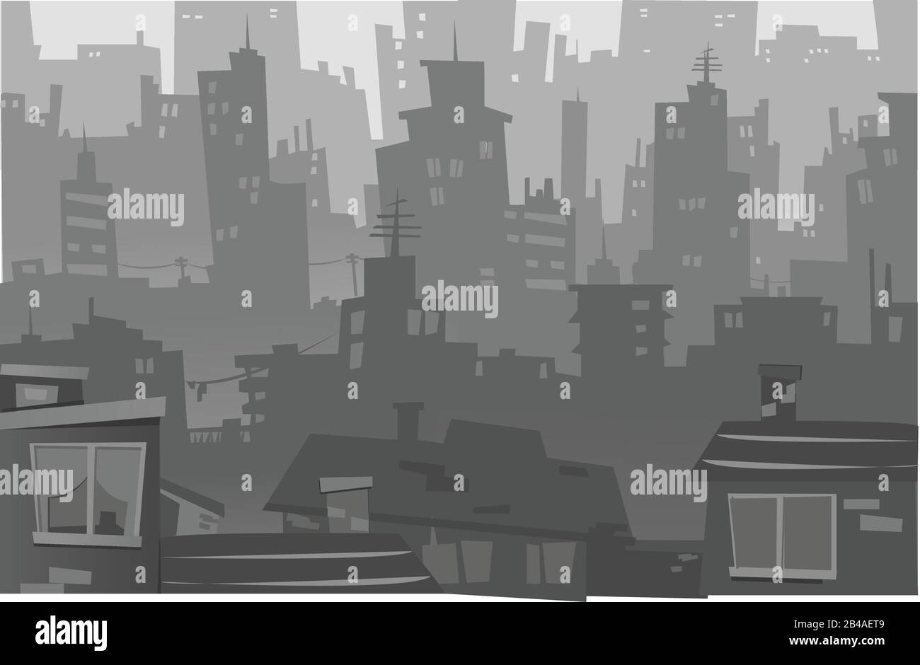 Illustration of big city, with white background vector Stock Vector ...