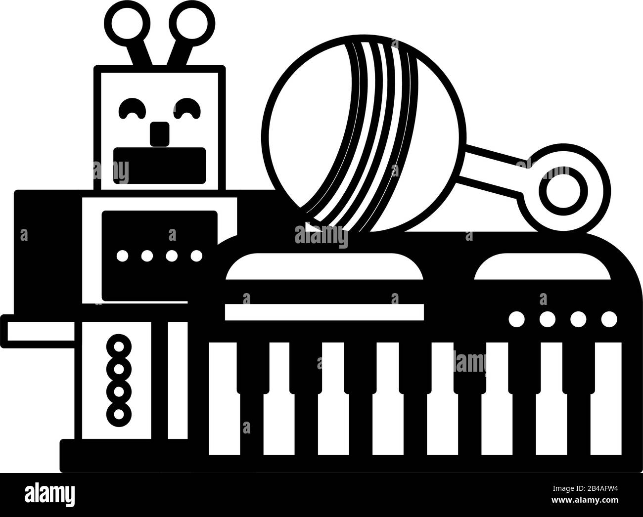 toys for small children, wooden and plastic toys vector illustration