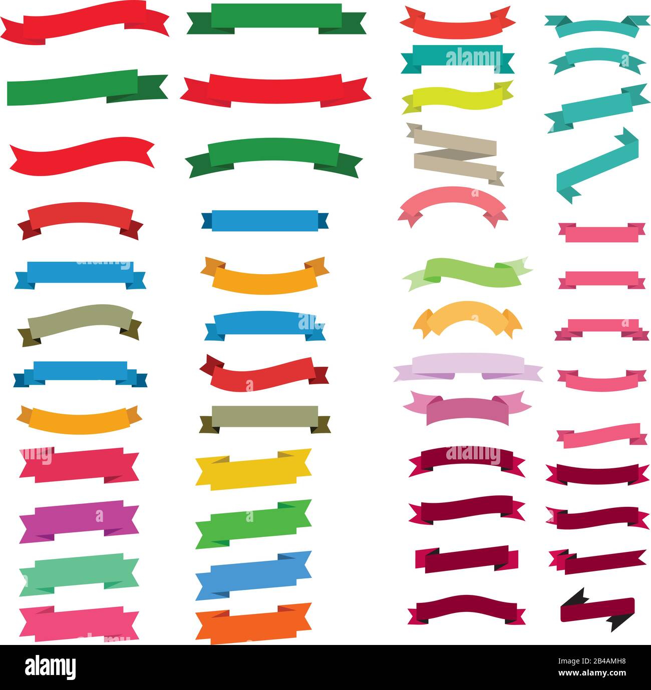Set of ribbons in different colors and forms vector Stock Vector