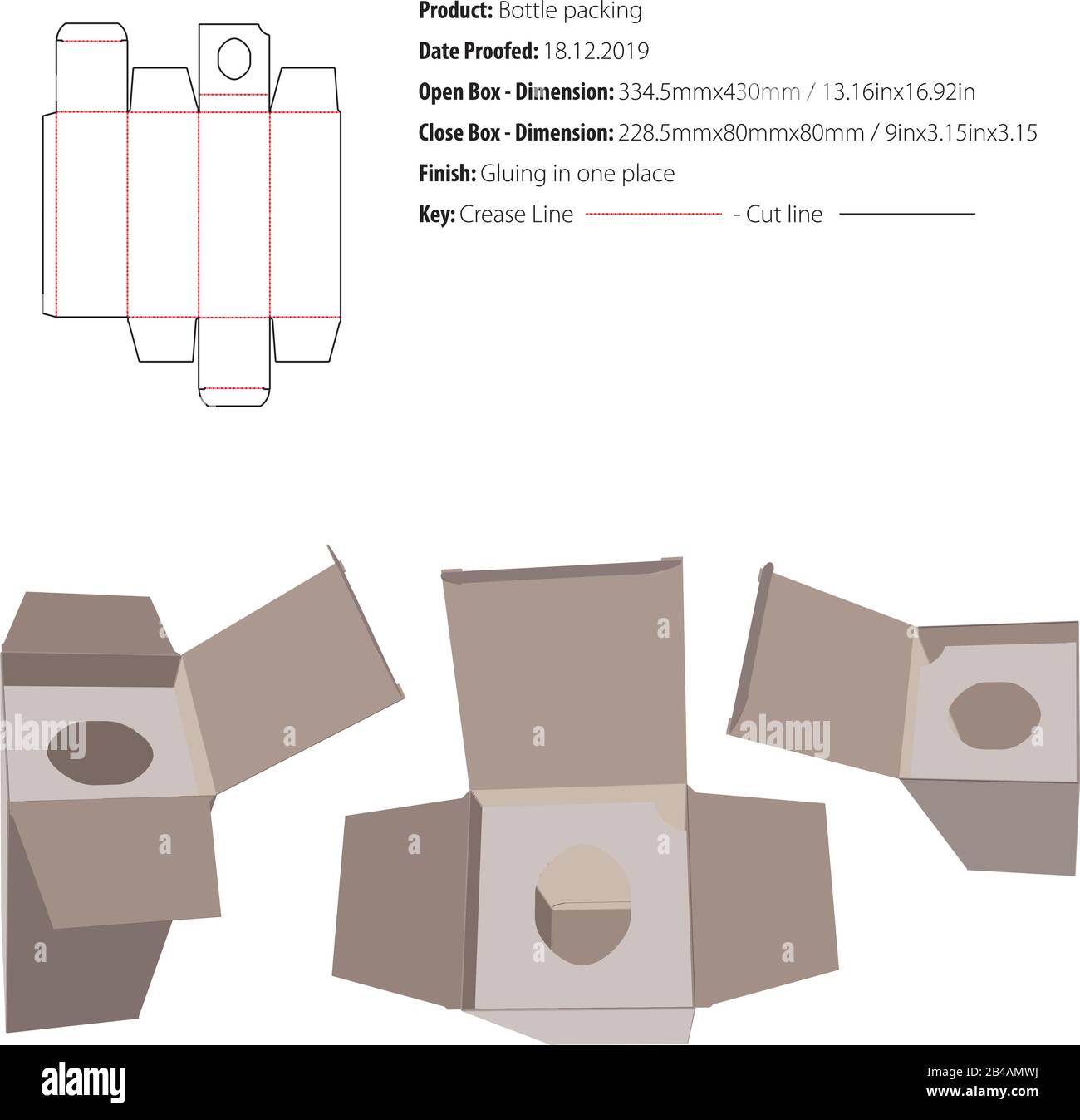 Bottle Packaging structural design die cut vector Stock Vector