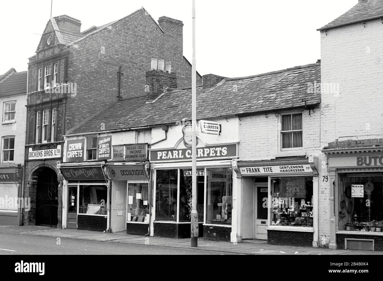 The Kettering Road, Northampton, in 1974, on a Sunday Stock Photo
