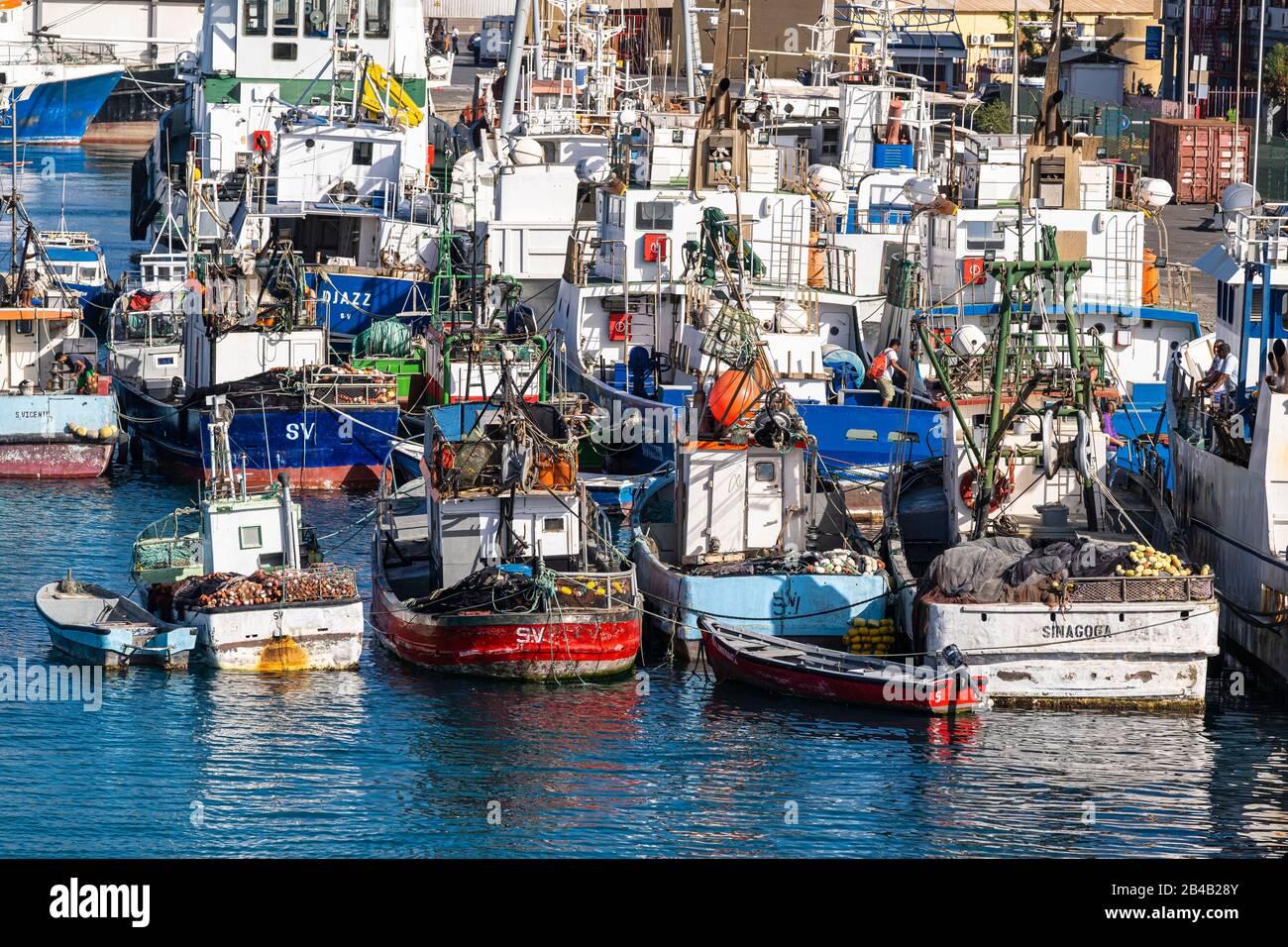 Cape Verde, Sao Vicente island, Mindelo, Porto Grande harbour Stock Photo