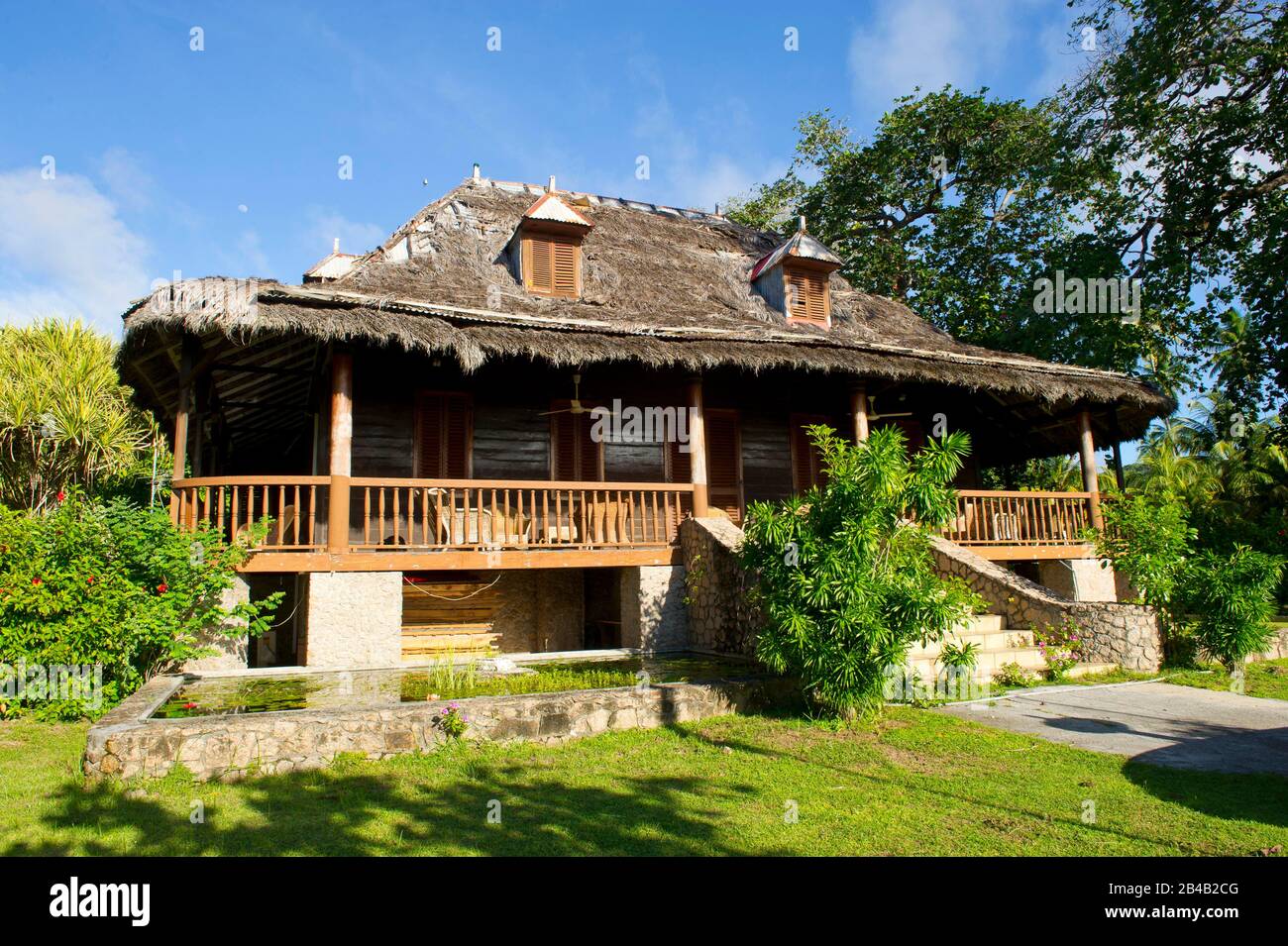 Seychelles, La Digue, the house where the film Emmanuelle was filmed at  Union Park Stock Photo - Alamy