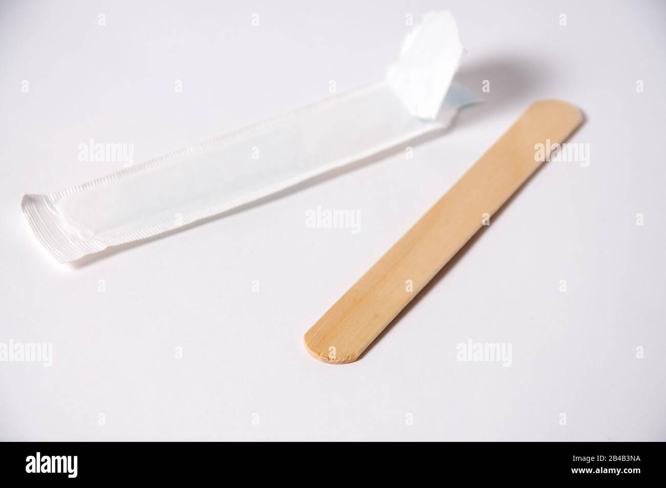 Medical spatula for examining the oral cavity. Closeup medical subject for examination of the