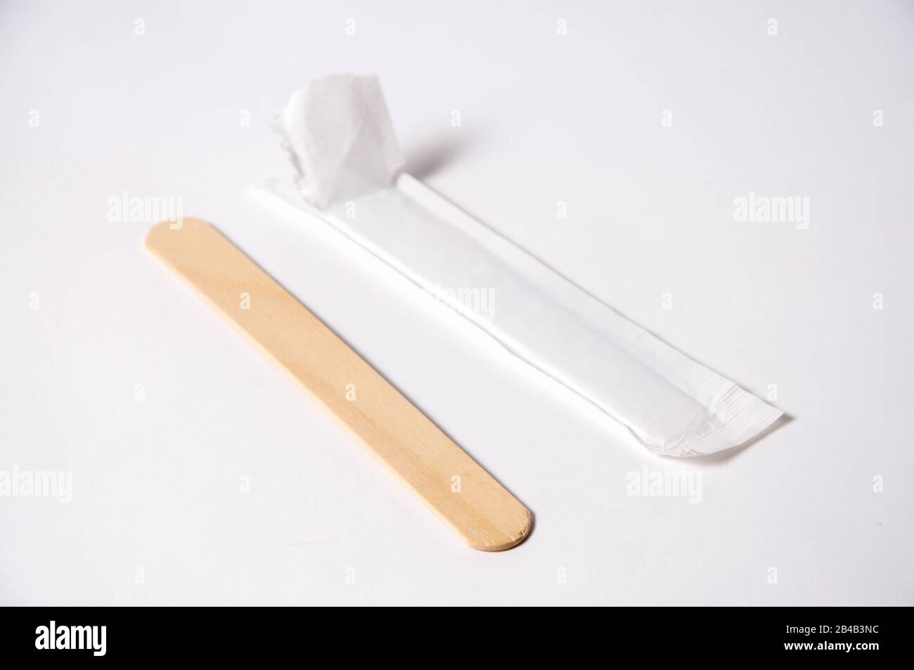 Medical spatula for examining the oral cavity. Closeup medical subject