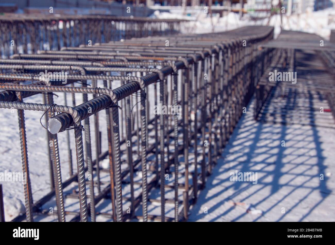 Construction of reinforcement for pouring concrete Stock Photo - Alamy