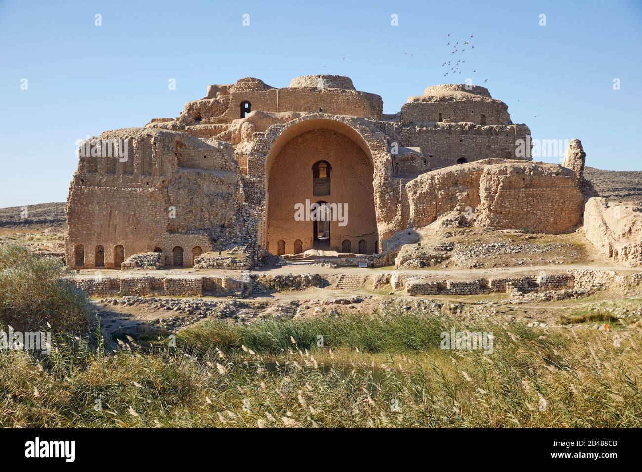 The former palace of Ardeshirs I in the Iranian city of Firuzabad, taken on 04.12.2017. The city was founded by Ardeshir I, the founder of the Sassanian Empire, and used as a residence. | usage worldwide Stock Photo