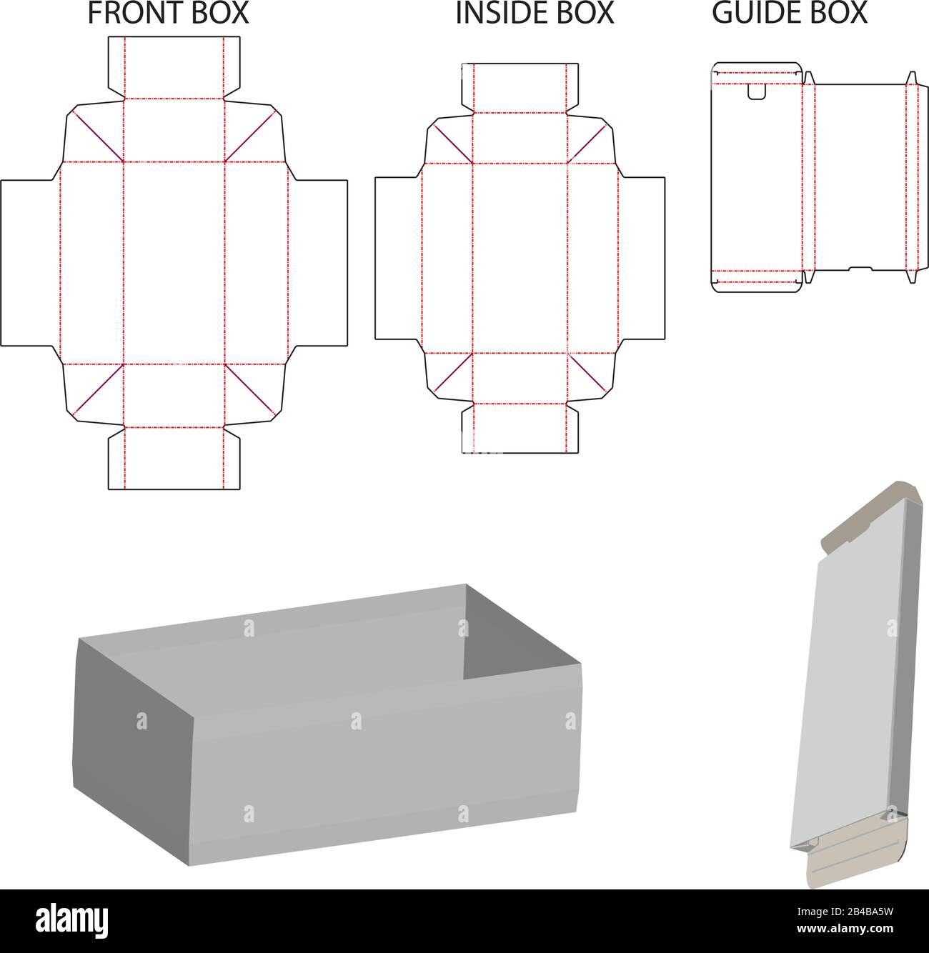 Smartphone die cut box - with guide box Stock Vector