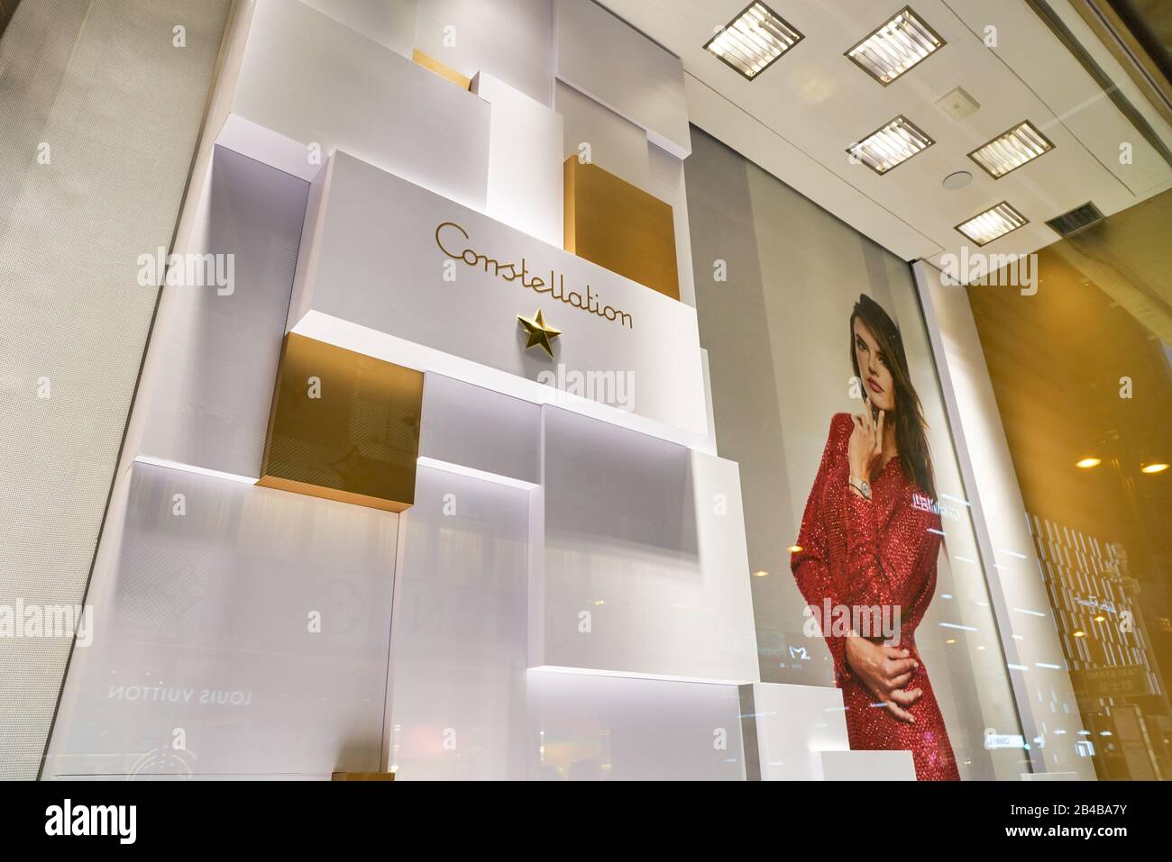 HONG KONG, CHINA - CIRCA JANUARY, 2019: display window at Omega store ...