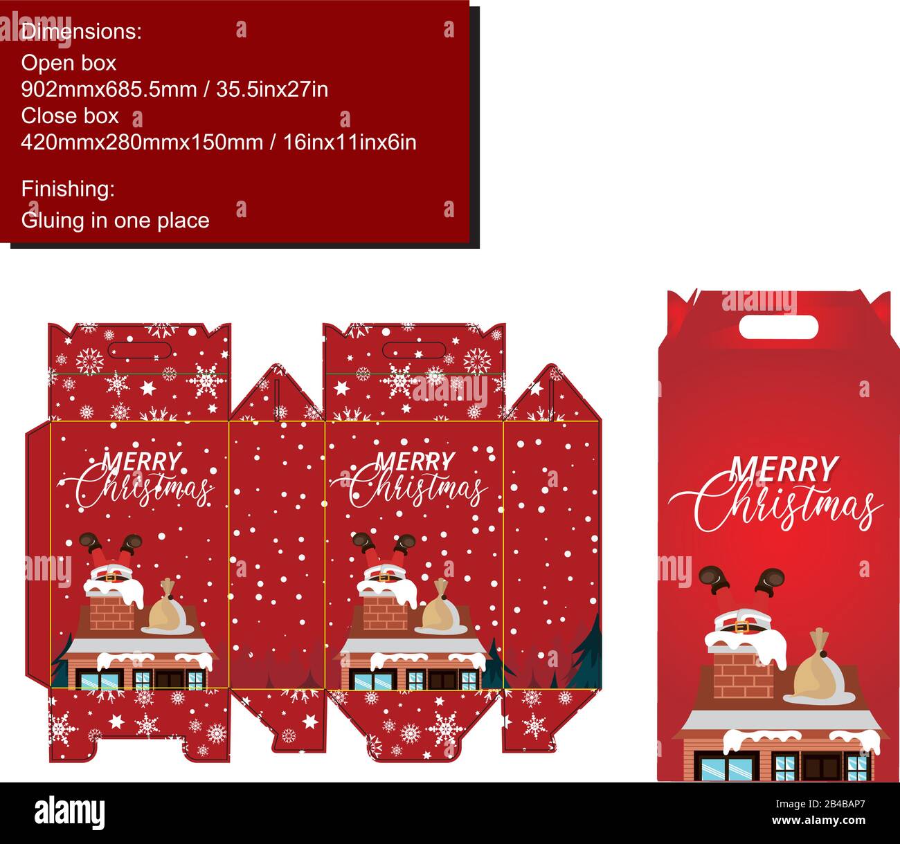 Christmas packaging boxe with die cut and design - vector Stock Vector