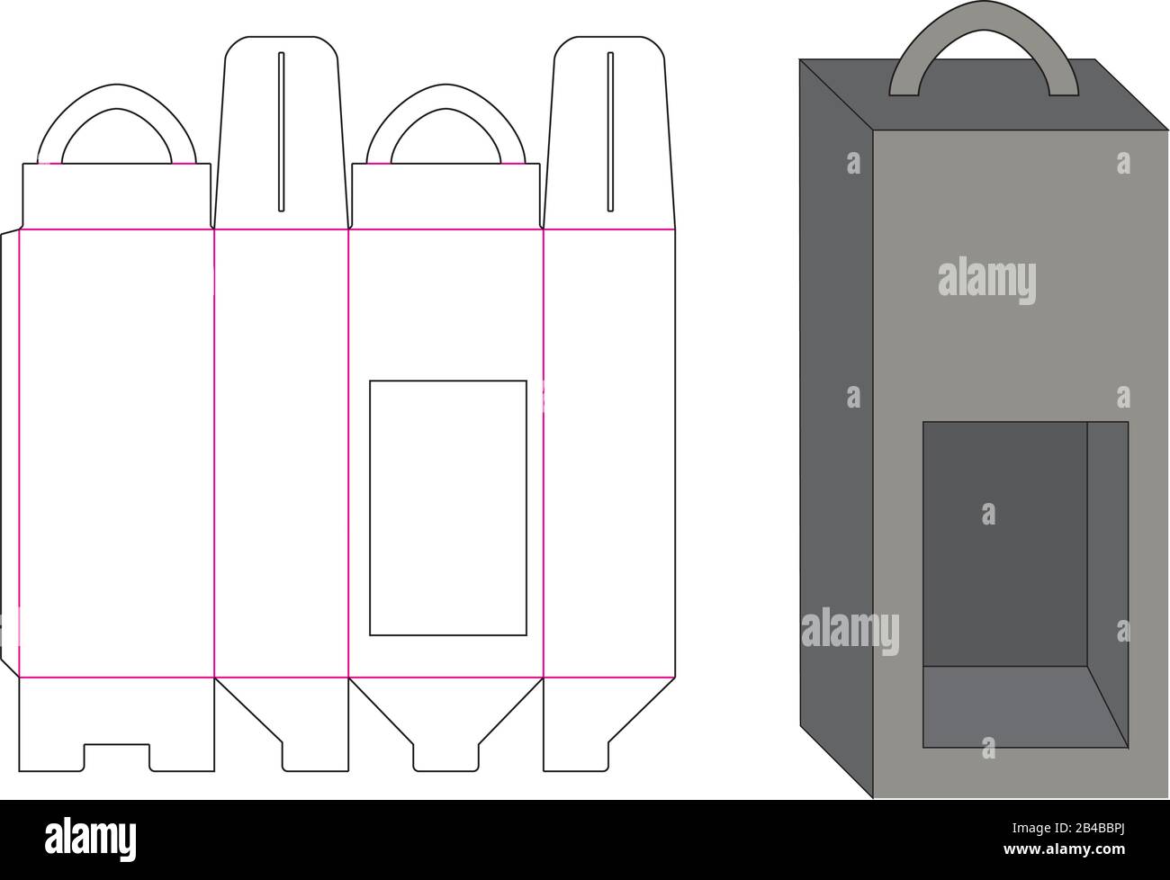 Wine bag box Box Packaging template die cut vector Stock Vector Image