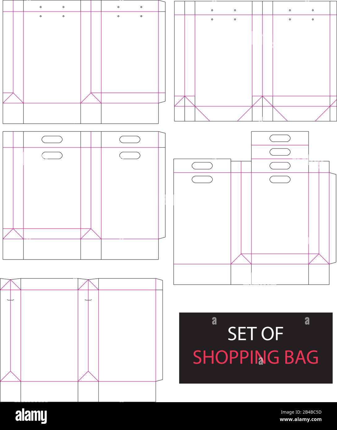 Set Of Shopping Bag die cut vector Stock Vector Image & Art Alamy