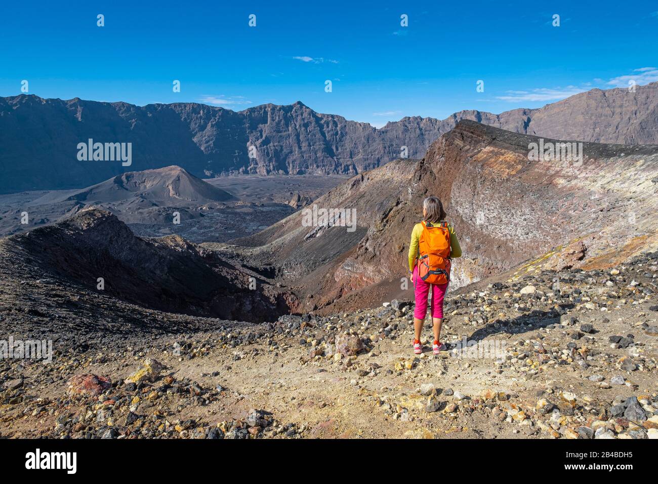 Pico do fogo volcano crater in cha das caldeiras hi-res stock ...
