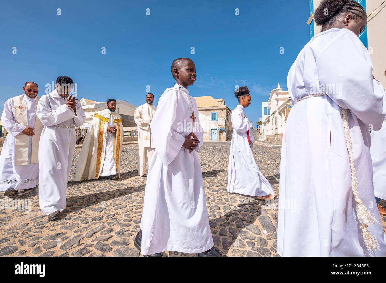 Cape Verde, Boa Vista island, Sal Rei, Santa Isabel catholic church,  religious celebration Stock Photo - Alamy