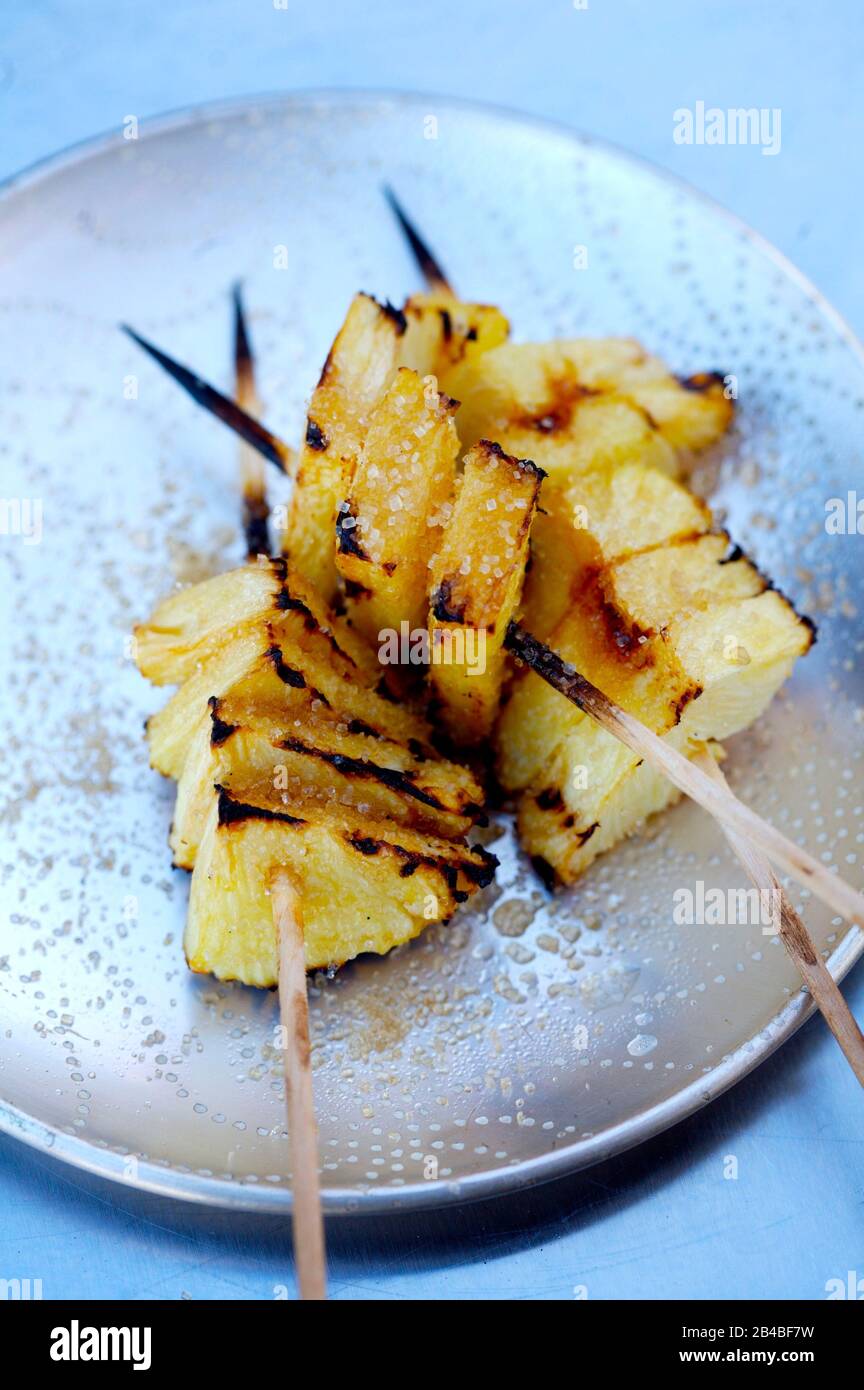 Grilled pineapple dessert with brown sugar Stock Photo Alamy