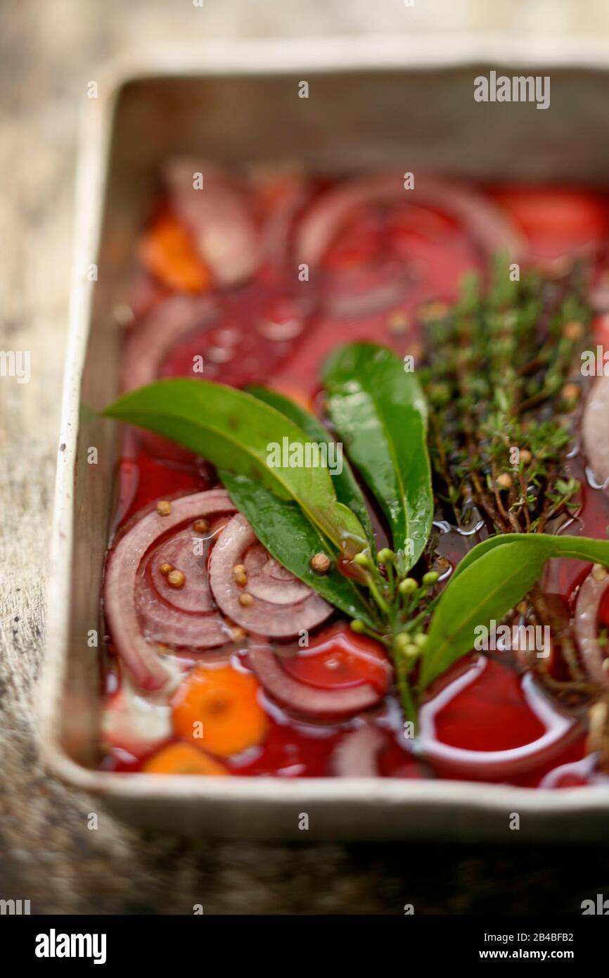 Classic red wine marinade Stock Photo Alamy