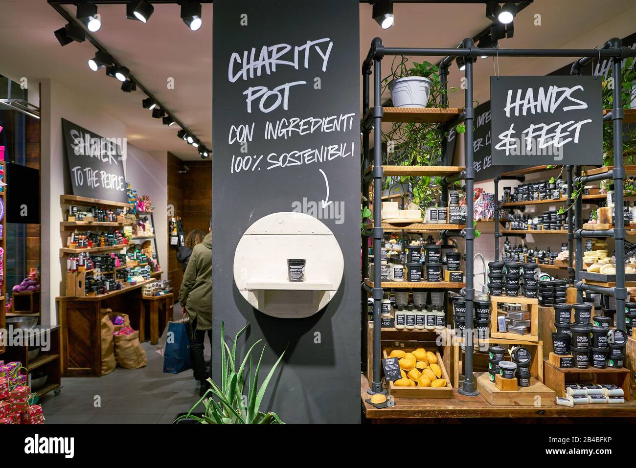 Milan Italy Circa November 17 Interior Shot Of Lush Store In Milan Stock Photo Alamy