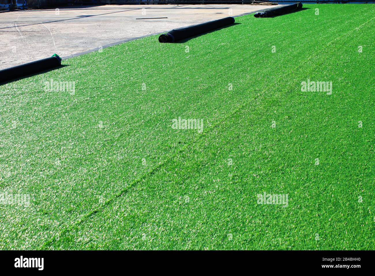 Artificial turf soccer field construction Athens, Greece, February