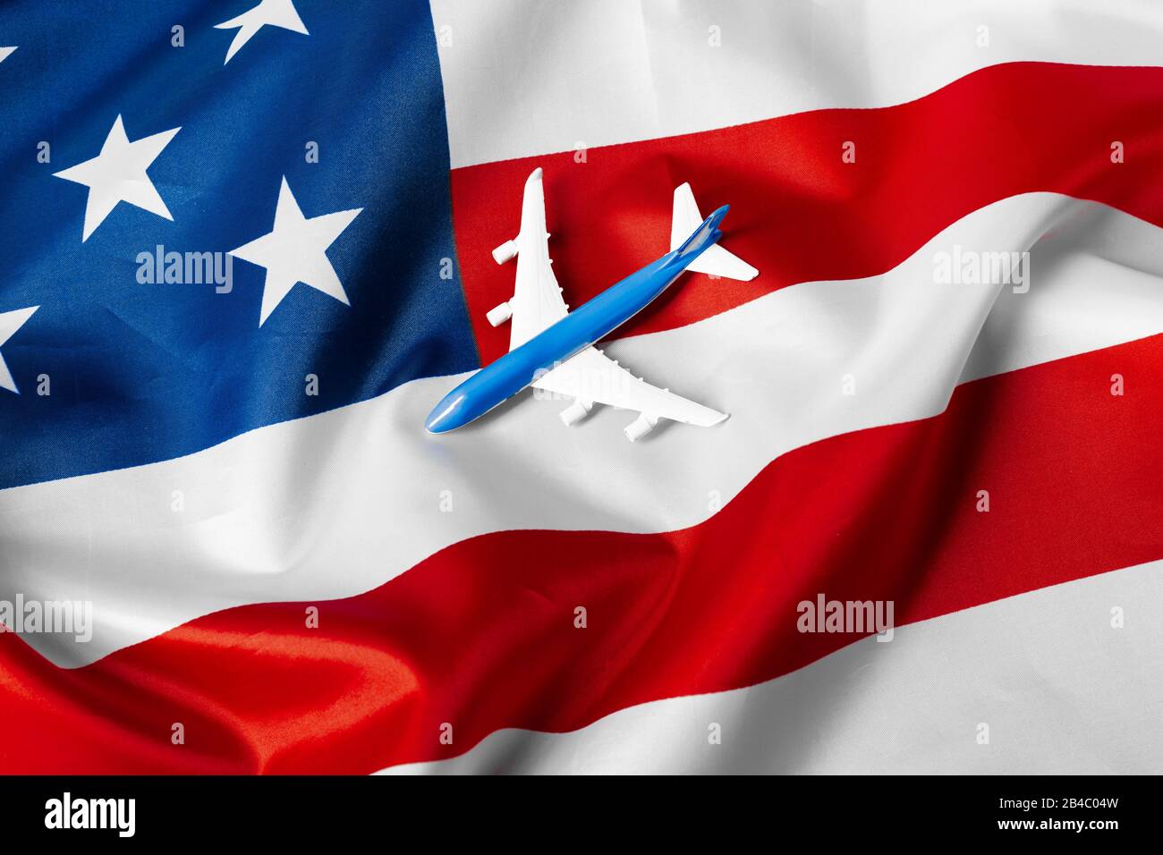 toy jet plane and flag of USA Stock Photo - Alamy