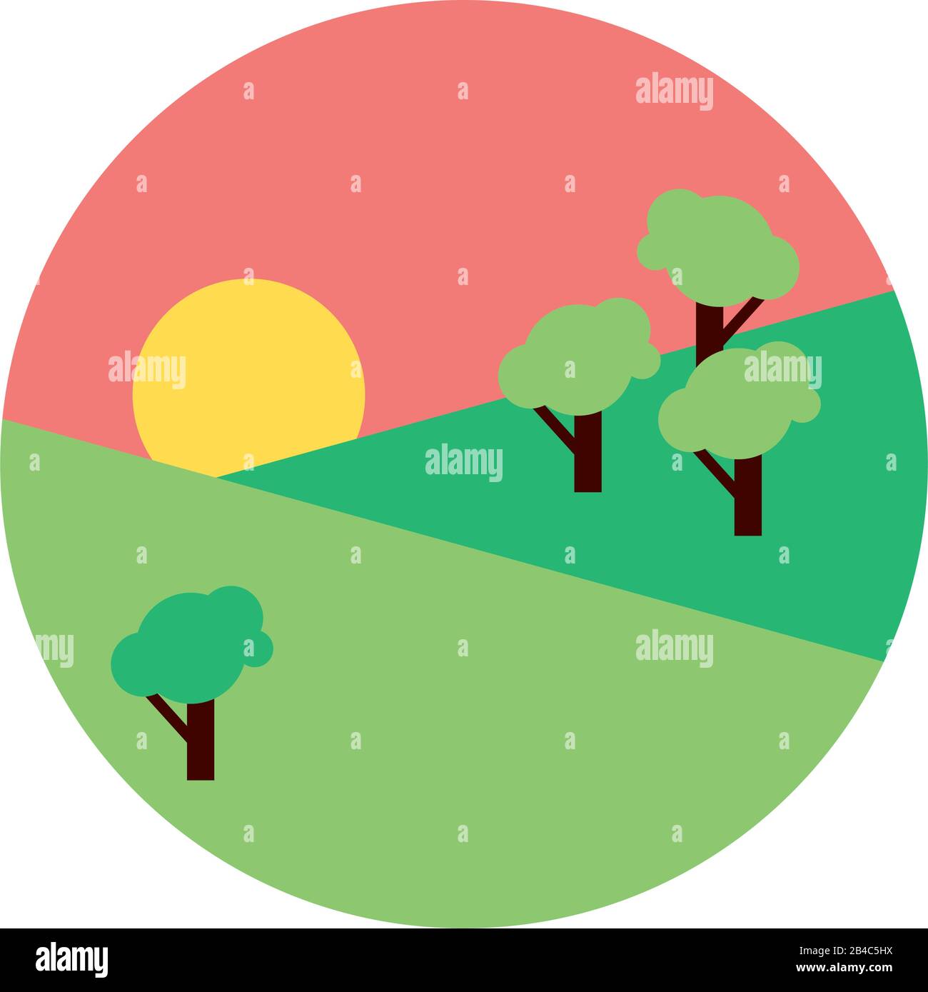 forest landscape day scene flat style icon Stock Vector Image & Art - Alamy