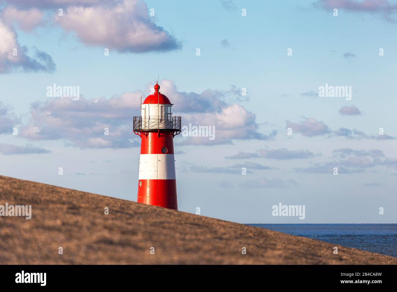 The lighthouse Noorderhooft, also known as Westkapelle Laag is one of the most known Lighthouses in the Netherlands, It was built in 1875. Stock Photo