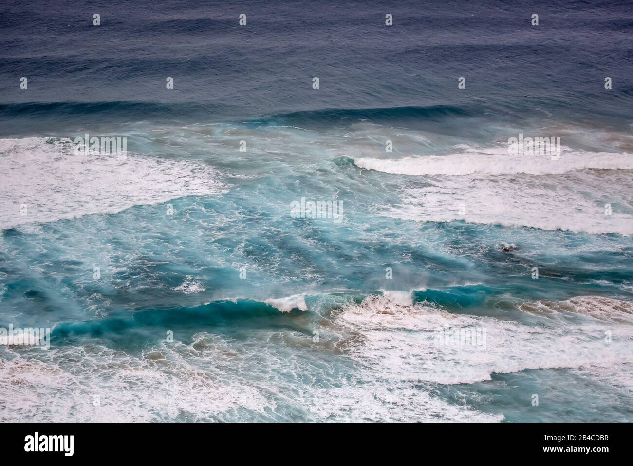rough waves on a stormy day in the Western Algarve, Portugal Stock Photo