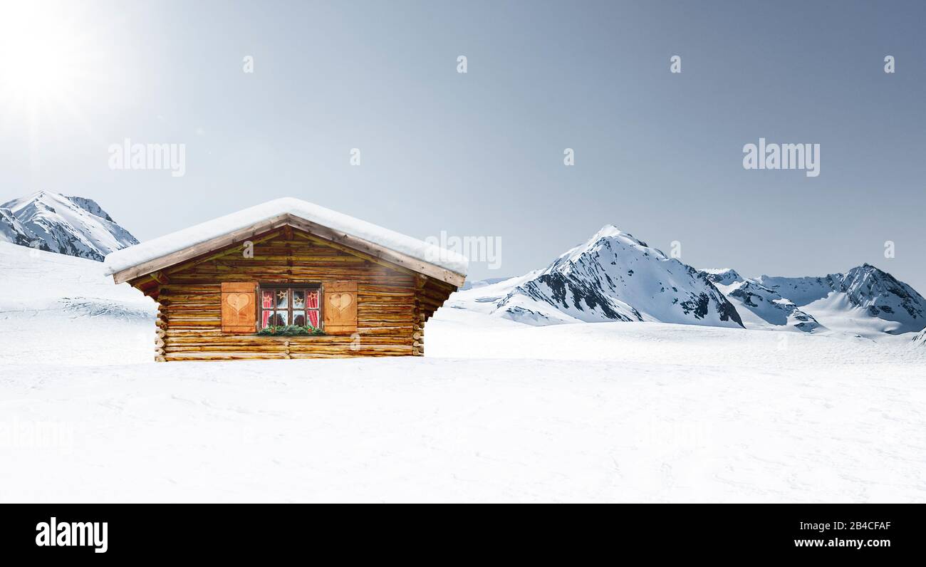 Uirge ski hut in the mountains Stock Photo