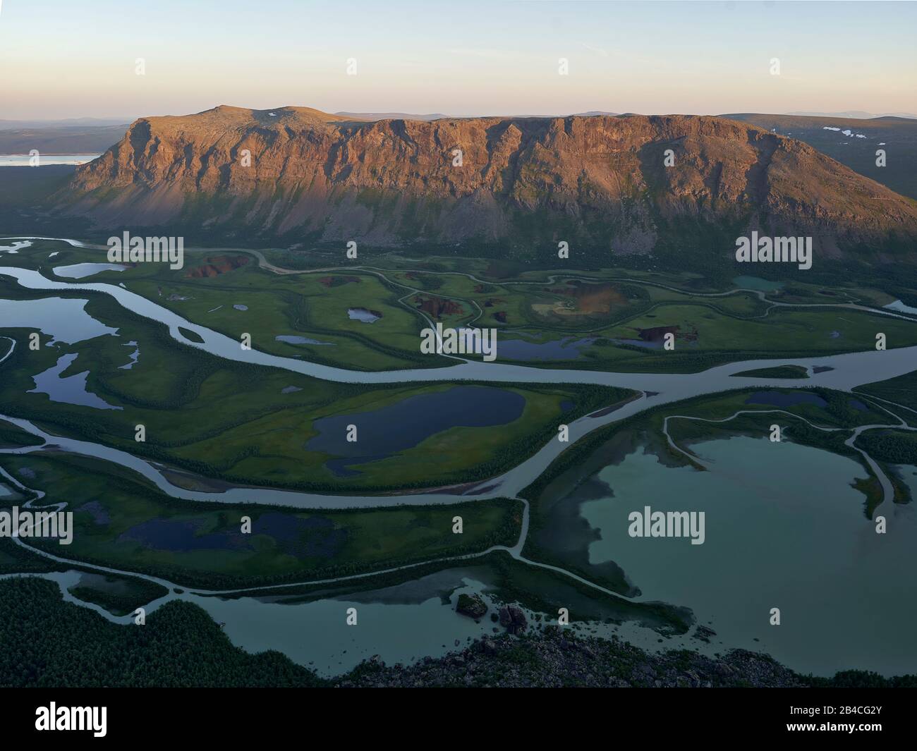Sweden,Lapland, ,River Rapaätno delta, Border to Sarek national park Stock Photo