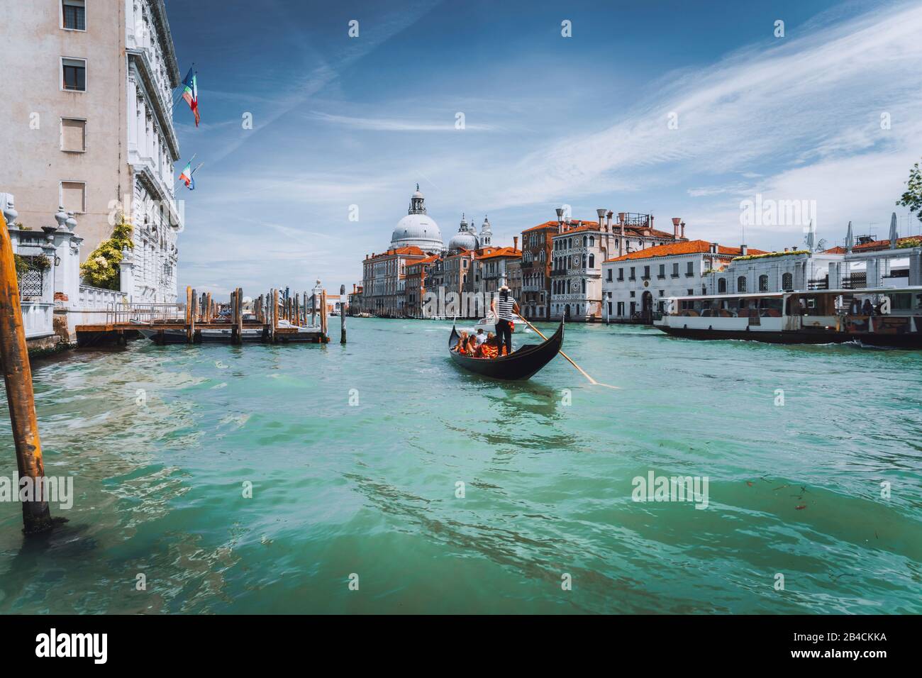 Grand Canal and Basilica Santa Maria della Salute, Venice, Italy. Stock Photo