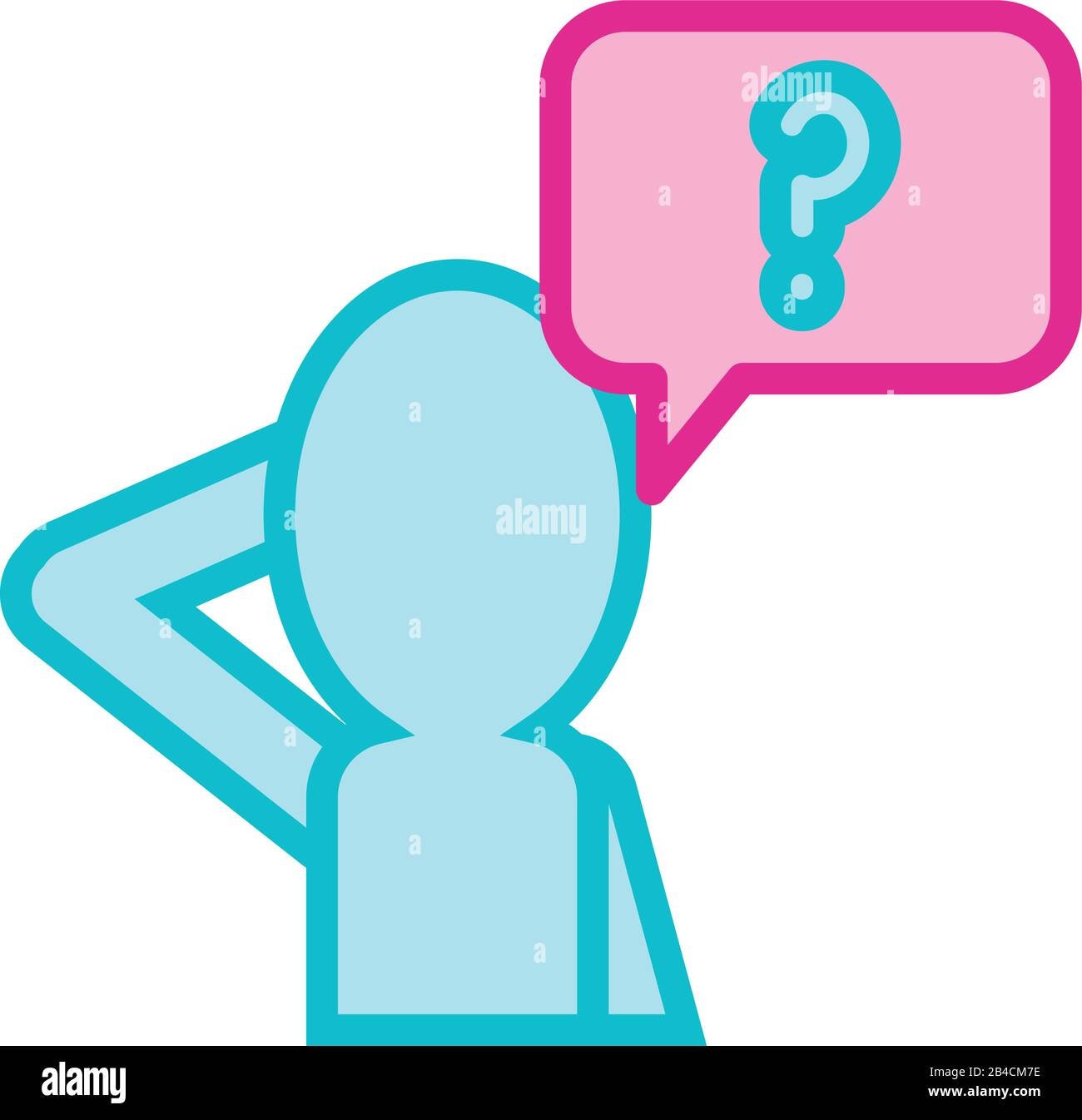 user avatar with interrogation symbol line and fill style Stock Vector ...