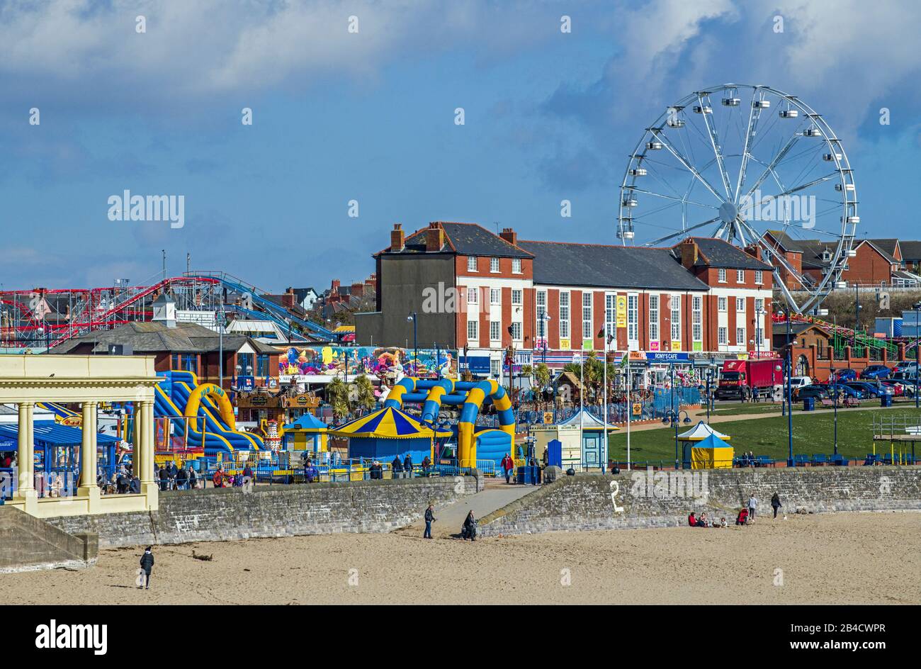 Whitmore Bay on Barry Island on the South Wales Coast, UK. A popular beach at any time of year. Stock Photo