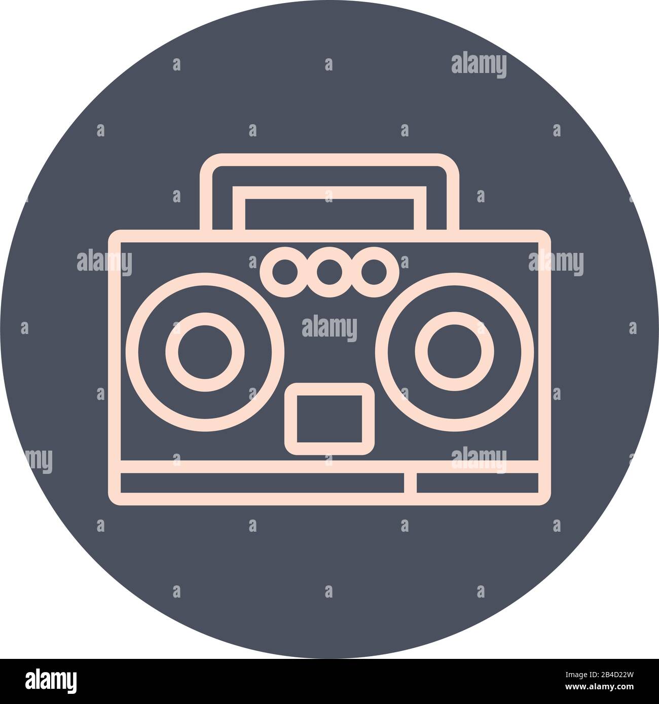 radio music player block and line icon Stock Vector Image & Art - Alamy