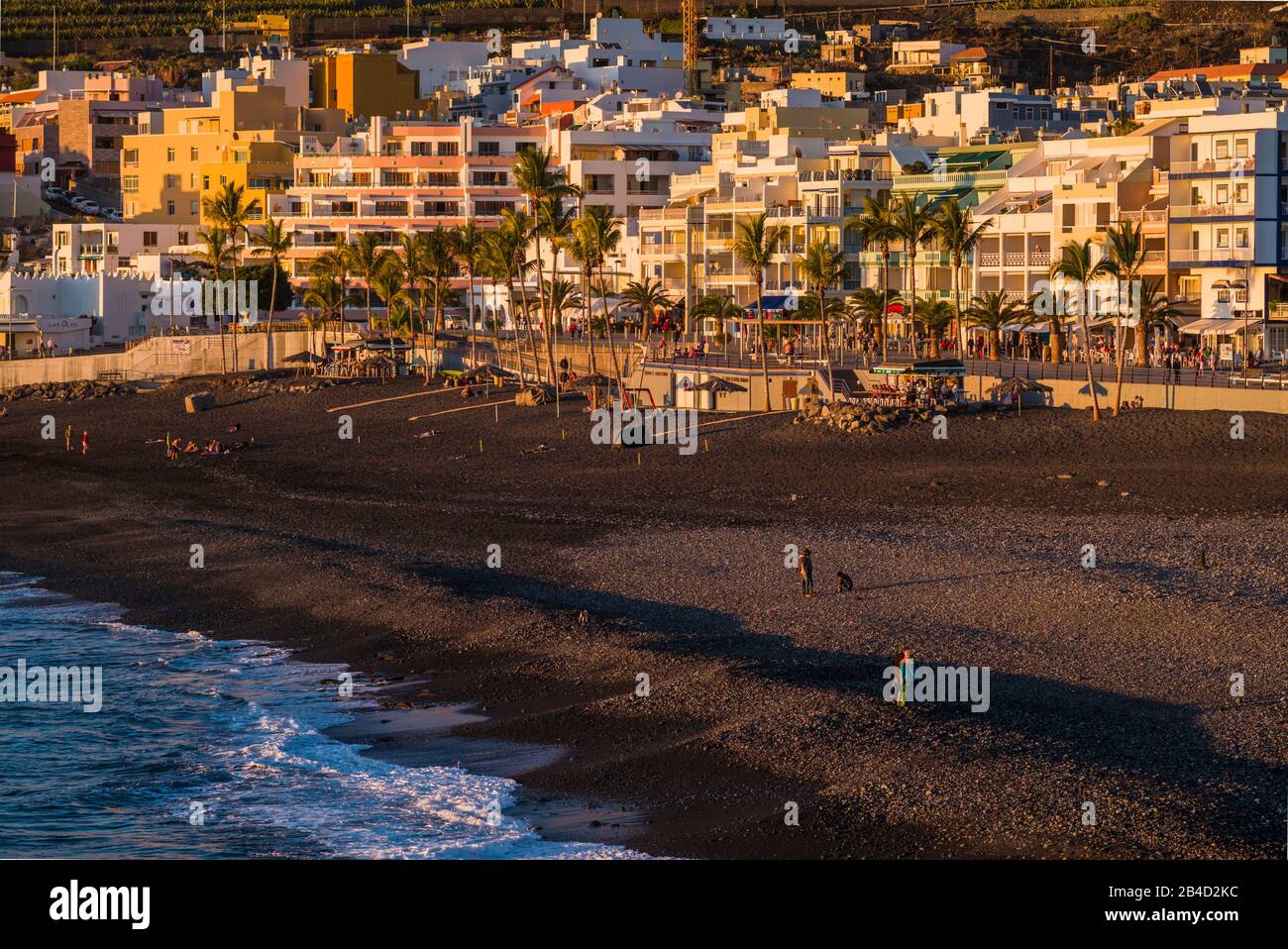 Spain, Canary Islands, La Palma Island, Puerto Naos, resort town view Stock Photo