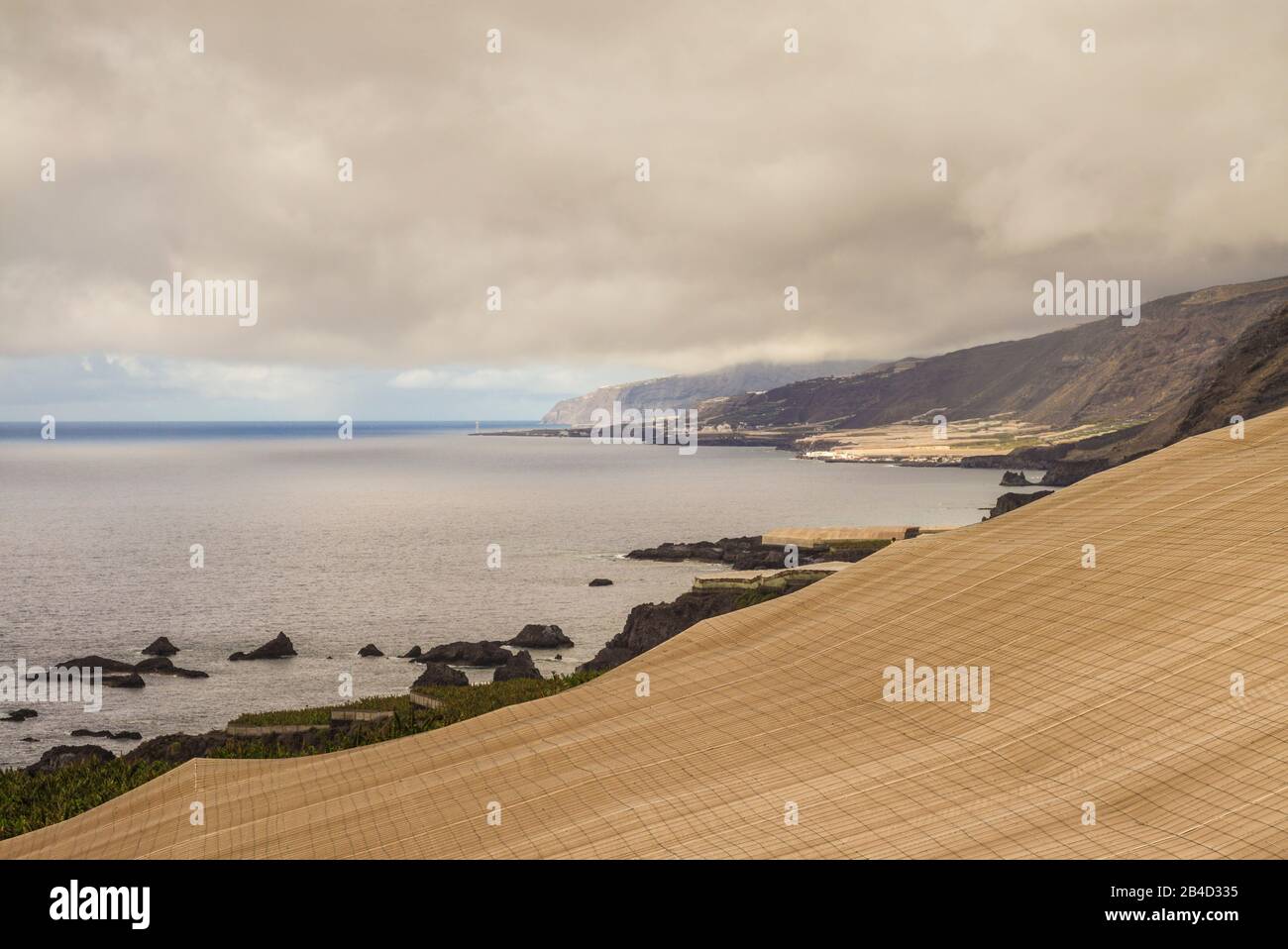 Spain, Canary Islands, La Palma Island, Las Indias, coastal banana plantations Stock Photo